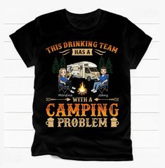 Personalized gifts, t-shirt, tee for camping lovers, personalized shirt, Camping shirt, camper shirt, camper t-shirt, camping graphic tee. PREVIEW: Choose characters, custom their skin colors, appearances, and names, finally click [Preview] to see preview ❤️. Please double-check your options before purchasing. Our Products: This is a customized product with a customized design Available in sizes S-5XL, unisex sizing Tearaway label Laundry guide: Cold Hand Wash Features: T-shirt: This 6.0 oz ultr Camping T Shirt, Camp Shirt Designs, Drinking Team, Camper Shirt, Camping Lovers, Custom Tshirt Design, Hiking Outfit, Camping Shirt, Basic Tee