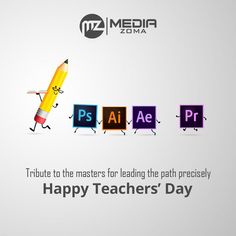 a happy teacher's day card with pencils and letters in the shape of people