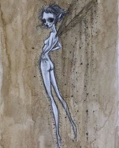 a drawing of a woman with long legs and no shirt is shown on the instagram page