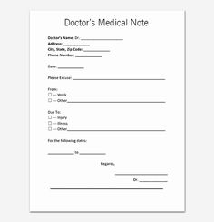 doctor's medical note is shown in this image