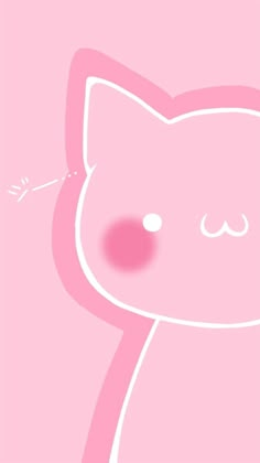 an image of a pink kitty with dandelions in the air on a pink background