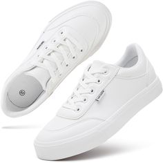 PRICES MAY VARY. Elevate your street style with these Women's WhiteTennis Shoes from hash bubbie. The classic white design makes them versatile for any outfit, while the slip-on style and lace-up detail add convenience and a touch of sophistication. Whether you're pairing them with jeans, a skirt, or shorts, these white sneakers for women are the great go-to choice for a casual yet stylish look. The versatile and comfortable design caters to everyday wear, showcasing a different style with every Womens White Tennis Shoes, White Shoes For Women, Leather Tennis Shoes, High Tops Women, Thrift Inspo, White Tennis Shoes, White Leather Shoes, White Running Shoes, White Sneakers Women