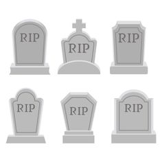 tombstones with the names rip on them