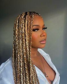 Balayage Braids Black Women, Blonde Twists Black Women, One Braid Hairstyles, Braids Art, Mixing Hair Color, Braids For Black