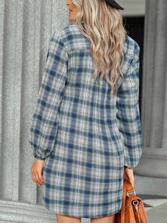 Material:90-95% Polyester & Spandex. Features:Long sleeve. plaid. button-down. lace-up. shirt dresses.Style: Casual Casual Long Sleeve Shirt Dress For Fall, Fall Plaid V-neck Dress, Casual Fall Plaid Mini Dress, Casual Plaid V-neck Dress, Casual V-neck Plaid Dress, Spring Plaid Long Sleeve Shirt Dress, Spring Long Sleeve Plaid Work Dress, Spring Plaid Long Sleeve Dress For Work, Plaid Long Sleeve Shirt Dress For Spring