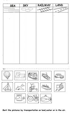 the worksheet for sea, sky and land