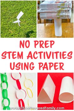 Discover some fascinating, no prep STEM activities and challenges you can do with your students using paper! Engineering, math and science. Whether you’re looking for a quick and easy project to wow your kids or you need a last-minute STEM challenge for the classroom you really don’t need to look any further than plain old paper! A simple piece of paper has endless possibilities when it comes to STEM. Visit STEAMPoweredFamily.com to get all the details. via @steampoweredfam No Prep Steam Activities, New Year Stem Activity, 4th Grade Stem Projects, Stem Paper Challenge, Stem Activities Middle School Challenges, Stem Experiments Elementary, Stem Activities Elementary 3rd, Grade 2 Stem Activities, Stem Activities For High School Students