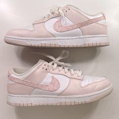 Super Cute Light Pink Shoes In Great Condition With Box Nike Shoes Women Pink, Pink Quinceanera Shoes, Pink Quince Shoes, Pink Paisley Dunks, Paisley Dunks, Nike Shoes Pink, Quince Shoes, Pink Shoes Outfit, Pink Dunks