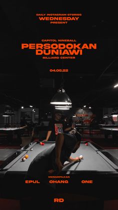 the movie poster for pebokan duniawih is shown in black and white