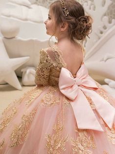 Pink Ball Gown, Kids Gown, Princess Ball Gowns, Flower Girl Dress Lace, Flower Girl Dresses Tulle, Gowns For Girls, Wedding Flower Girl, Birthday Party Dress, Bridesmaid Flowers