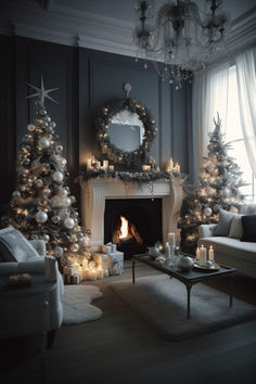 Celebrate in Style with Chic and Sophisticated Holiday Living Room Decorating Ideas Sides Of Fireplace Decor, Sides Of Fireplace, Dream Bedroom Luxury, Living Room Designs India, Holiday Living Room Decor, Holiday Living Room, Candles Flowers, Elegant Living Room Decor, Modern Living Room Interior