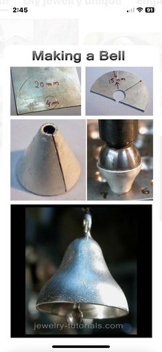 Jewelry Making Instructions, Metal Forming, Jewelry Workshop, Silver Bells, Metal Projects, Jewelry Images