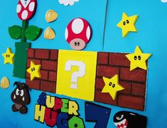 this is an image of a super mario birthday decoration