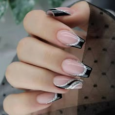 Easy Nails, Smink Inspiration, Colorful Nails, Her Nails, Silver Nails, Nailed It