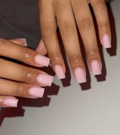 Plain Tips Nails, One Color Nails Simple Short, Simple Polished Nails, Plain Pink Acrylic Nails Short, Single Color Square Nails, Plain Short Square Nails, Nails One Color Simple Classy, Acrylic Nails Ideas Plain Color, Pink Nails One Color