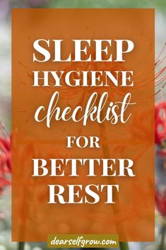 Sleep Hygiene Worksheet, Hygiene Worksheet, Hygiene Checklist, Sleep Environment