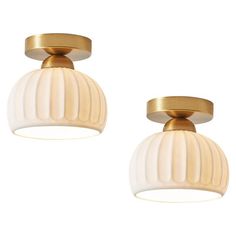 [Corrosion-Resistant] The white ceramic lampshade and electroplated gold base is corrosion-resistant and will not discolor, capable of maintaining its appearance for decades. It only requires regular yearly cleaning to remove dust. [Set of 2 for Various Scenerios] It is suitable for porches, hallways, living rooms, kitchens, bathrooms, and small rooms, providing excellent lighting effects. [Simple Beauty] Simple aesthetics, versatile to complement various home styles, it seamlessly fits modern … Gold Hallway, Hallway Ceiling Light Fixtures, Ceramic Lampshade, Hallway Ceiling Lights, Light Fixtures Farmhouse, Hallway Ceiling, Light Fixtures Ceiling, Hallway Light Fixtures, Hallway Light