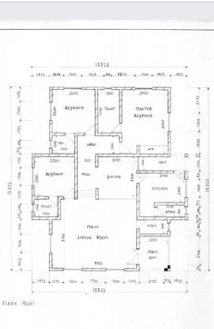 3 bedroom bungalow Small Apartment Complex Plans, Residential Building Plan, Four Bedroom House Plans, Plot Plan, Autocad Tutorial, 3 Bedroom Bungalow