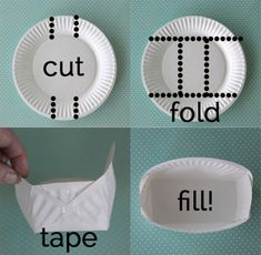 paper plate crafts for kids with instructions to make them look like they are cut and fold