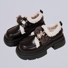 **These shoes are a LIMITED EDITION. Once sold out, they will NOT be restocked!** Features: Get Winter ready with our Ultra Soft Bears and Bows Chunky Plush Lined Loafers! Made with ultra cozy and warm cotton material to wrap your feet in dreamy softness. Comes with the CUTEST bear charms to make your steps extra special. Wear these out and show off your style in confidence, our shoes will help you look and feel your best, no matter what vibe you're going for that day. Upgrade your shoe game today! Made with vegan and water-resistant, PU Leather to be ultra long-lasting and extremely soft plush lining to keep your feet warm and happy this Winter. Cute Winter Shoes, Chunky Shoes, Winter Shoes, Cute Bears, Shoe Game, Loafers For Women, Soft Plush, The Cutest, Cotton Material