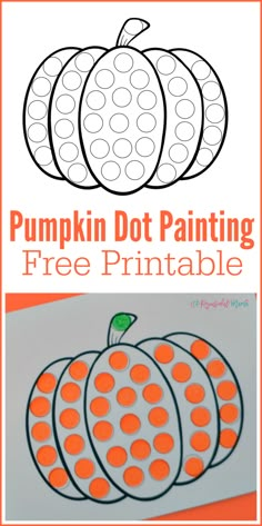 a pumpkin dot painting printable for kids to color and cut out on the paper