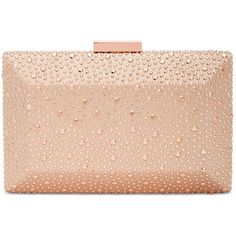 Now $130 - Shop this and similar INC International Concepts clutches - Tonal stones glisten like dewdrops on a faceted INC box clutch that conceals a delicate c... Beaded Cape, Clutch Pink, Chiffon Wrap, Strap Purse, Box Clutch, Pink Handbags, Small Clutch, Shades Of Beige