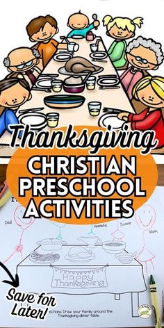 When planning Thanksgiving activities for your classroom, Sunday school class, or your family, consider this meaningful idea. This Christian Thanksgiving activity brings a thoughtful touch to the holiday with your preschoolers. Your kids can express gratitude by drawing their family members gathered around the table. Use this free printable for a special Thanksgiving activity to share with your preschool children! Classroom Turkey, Thanksgiving Preschool Activities, Preschool Thanksgiving Activities, Thanksgiving Preschool Theme, Thankful Crafts, Thanksgiving Christian, Thanksgiving Activities Preschool, Crafts Thanksgiving, Preschool Thanksgiving