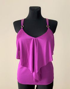 Purple Morgan de Toi top women's camisole tank top UNWORN, excellent condition Composition: polyester 100% Shiny texture Size M Cheap Purple Tank Camisole, Chain Crop Top, Top With Chain, Shiny Texture, Top Summer Outfits, Outfit Top, Womens Camisoles, Tank Top Camisole, Top Summer