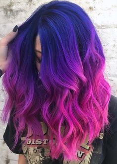 Purple And Blue Hair, Long Length Haircuts, Pink Ombre Hair, Pulp Riot Hair Color, Long Length Hair, Colors Hair, Pulp Riot