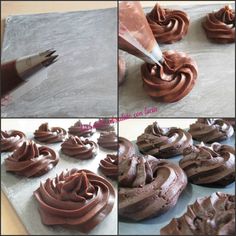 the process of making chocolate frosting for cupcakes