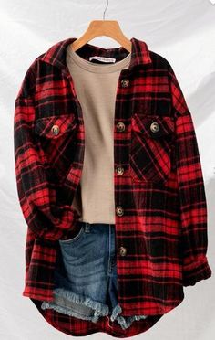 Plaid Sweater, Plaid Fashion, Plaid Flannel Shirt, Red Jacket, Outfits Casuales, Flannel Shirt