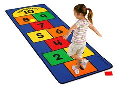 Hopscotch Carpet at Lakeshore Learning Classroom Carpet, Classroom Carpets, Sports Activities For Kids, Playground Games, Lakeshore Learning, Indoor Games For Kids, Gross Motor Activities, Home Daycare, Nylon Carpet