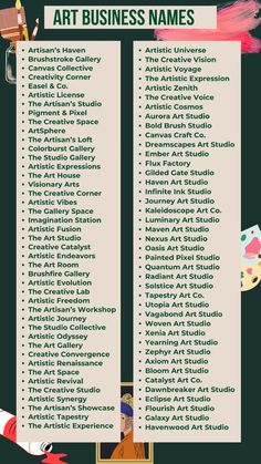 the art business names for artists