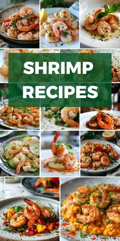 shrimp recipe collage with the words shrimp recipes