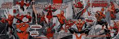 a collage of comic characters in red and black outfits, with the words spider - man on them