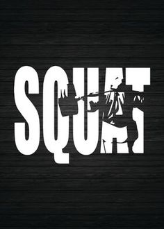 the word squat in white on a black background