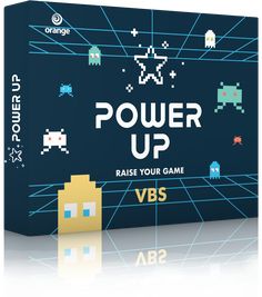 the box for power up is shown with an image of pacman and other video game characters