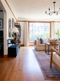 the living room is clean and ready for us to use in its new owner's home