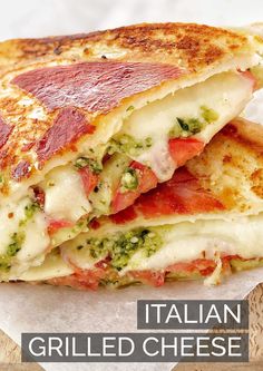 grilled cheese sandwich with prosciutto and pesto