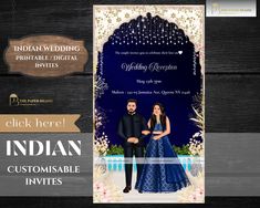 "\" Send your indian wedding announcements with our Indian digital wedding invites! Crafted with the essence of tradition and modern flair, our customizable templates embody vibrant colors, intricate designs, and eco-friendly digital convenience. Join us in celebrating love digitally, where each invite narrates a unique love story in a captivating visual narrative \"  we can customise more like this for you - to get your own invite customised - message us !  We will be doing it for you !  This i Indian Sangeet, Engagement Invite, Indian Invitations, Indian Engagement, Hindu Wedding Cards, Traditional Invitation, Ring Ceremony, Visual Narrative, Indian Wedding Cards