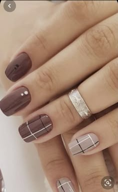 Plaid Nail Designs, Manicure Nail Designs, Light Elegance, Fall Gel Nails, Plaid Nails, Nails Colors, Nails 2021