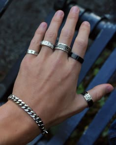 Aesthetic Male Jewelry, Outfits With Rings Men, Classy Rings For Men, Male Jewelry Aesthetic, Men Rings Aesthetic, Thumb Rings Men, Rings For Guys, Jewelry Accessories Men, Male Jewellery