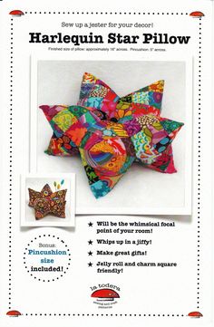 the instructions for how to make an origami star pillow with pictures on it