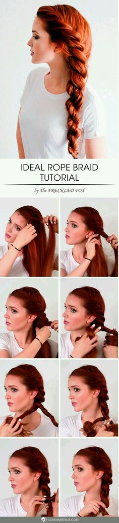 Peinados Sanggul Cepol, Rope Braided Hairstyle, Quick Braids, Braided Hair Tutorial, Rope Braid, Medium Long Hair, Hair Tutorials Easy, Everyday Hairstyles