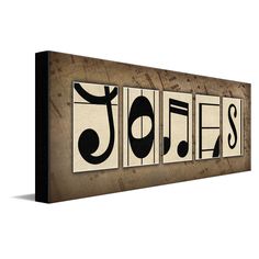 a wooden sign with musical notes on it