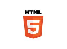 an orange and white logo with the word'html'on it, in front of a