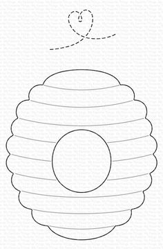 a drawing of a beehive with a heart above it