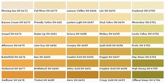 the color chart for different shades of yellow and brown, with names in each section