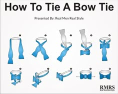 how to tie a bow tie Tie A Bow Tie, Bow Tie Knot, Make A Bow Tie, Real Men Real Style, Fashion Infographic, Neck Tie Knots, Tie Men