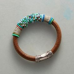 Beaded Leather Bracelet, Womens Cuff Bracelets, African Trade Beads, Sundance Catalog, A Bracelet, Handcrafted Leather, Leather Jewelry, Sterling Silver Bead, Wholesale Jewelry